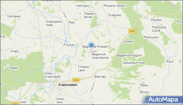 mapa Bagienice Szlacheckie, Bagienice Szlacheckie na mapie Targeo